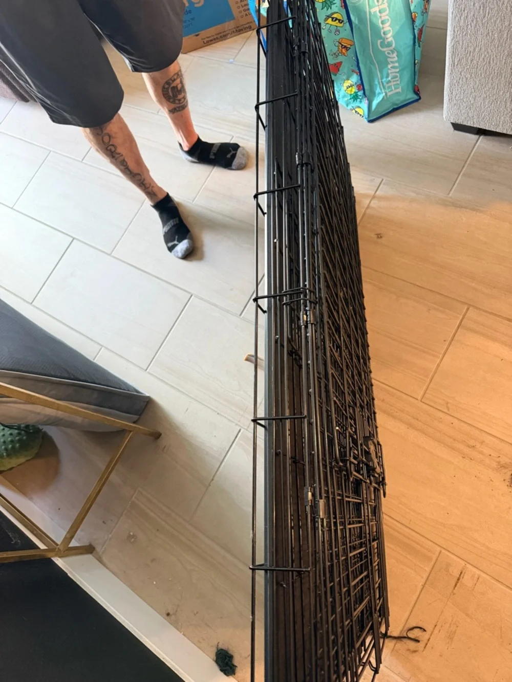 Black Foldable Wire Dog Crate with Removable Tray